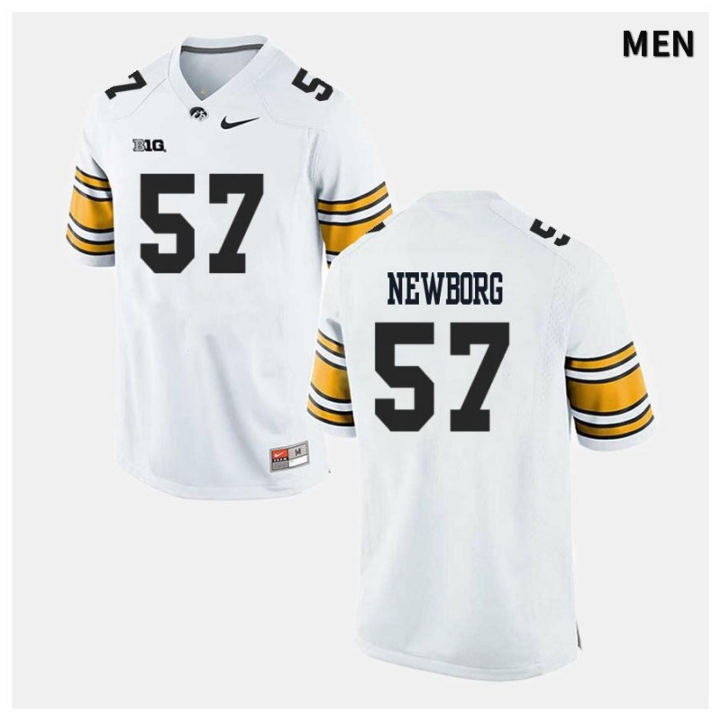 Men's Iowa Hawkeyes NCAA #57 Jake Newborg White Authentic Nike Alumni Stitched College Football Jersey LK34Z47CE